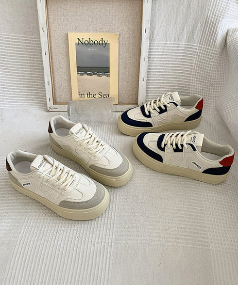 厚底スニーカー レースアップローカット靴 レディース カジュアル フラットシューズ 韓国風 通勤通学シューズ おしゃれ 配色スニーカー 歩きやすい 美脚脚長 くつ 84TONGT-008