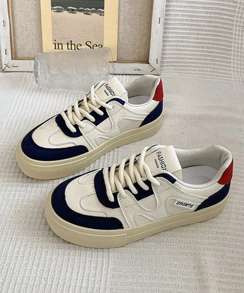 厚底スニーカー レースアップローカット靴 レディース カジュアル フラットシューズ 韓国風 通勤通学シューズ おしゃれ 配色スニーカー 歩きやすい 美脚脚長 くつ 84TONGT-008