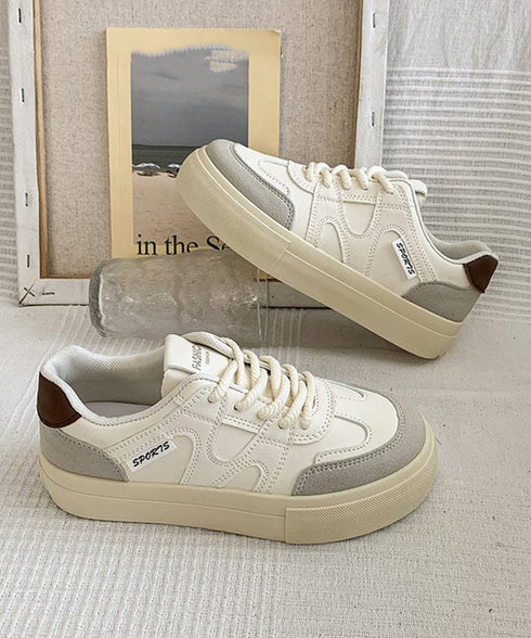 厚底スニーカー レースアップローカット靴 レディース カジュアル フラットシューズ 韓国風 通勤通学シューズ おしゃれ 配色スニーカー 歩きやすい 美脚脚長 くつ 84TONGT-008