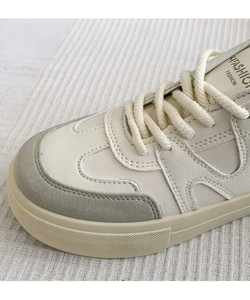 厚底スニーカー レースアップローカット靴 レディース カジュアル フラットシューズ 韓国風 通勤通学シューズ おしゃれ 配色スニーカー 歩きやすい 美脚脚長 くつ 84TONGT-008