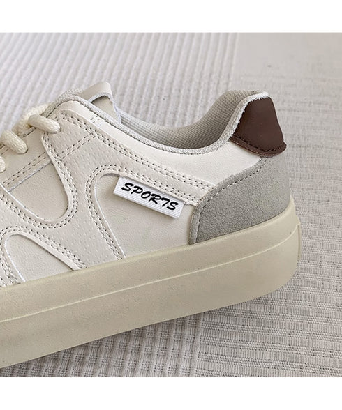 厚底スニーカー レースアップローカット靴 レディース カジュアル フラットシューズ 韓国風 通勤通学シューズ おしゃれ 配色スニーカー 歩きやすい 美脚脚長 くつ 84TONGT-008