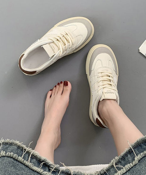 厚底スニーカー レースアップローカット靴 レディース カジュアル フラットシューズ 韓国風 通勤通学シューズ おしゃれ 配色スニーカー 歩きやすい 美脚脚長 くつ 84TONGT-008