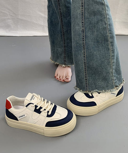 厚底スニーカー レースアップローカット靴 レディース カジュアル フラットシューズ 韓国風 通勤通学シューズ おしゃれ 配色スニーカー 歩きやすい 美脚脚長 くつ 84TONGT-008