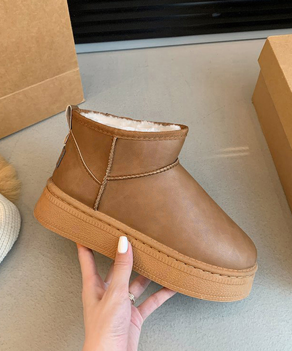 ムートンブーツ 厚底 裏起毛ブーツ 冬靴
