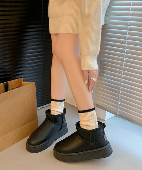 ムートンブーツ 厚底 裏起毛ブーツ 冬靴 レディース あったか ショートブーツ 疲れない カジュアルブーティ 歩きやすい ボアブーツ 無地 フラットヒールシューズ 84TONGT-009