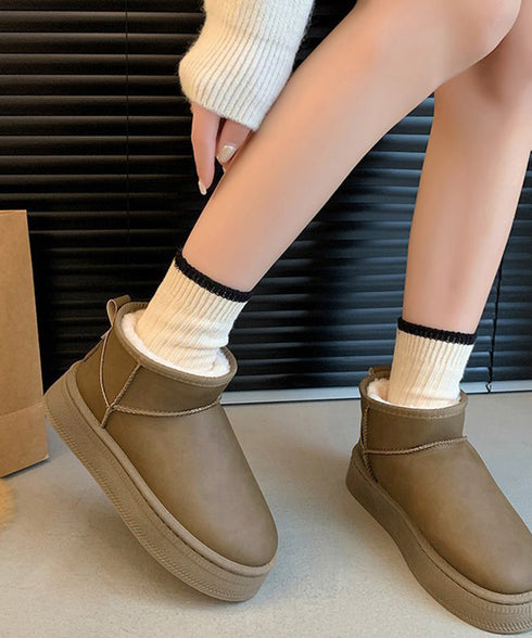 ムートンブーツ 厚底 裏起毛ブーツ 冬靴 レディース あったか ショートブーツ 疲れない カジュアルブーティ 歩きやすい ボアブーツ 無地 フラットヒールシューズ 84TONGT-009