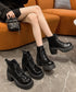 ショートブーツ 厚底ブーツ レースアップ レディース 歩きやすい太ヒールブーツ サイドファスナー 美脚脚長ジョッキーブーツ 疲れない カジュアル靴 通勤通学韓国風 84TONGT-010