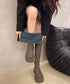 ロングブーツ 厚底ブーツバックジップ美脚 レディース おしゃれ トラックブーツ プラットフォーム 履きやすい 膝下丈 ニーハイブーツ ボリューム感シューズ 韓国風 84TONGT-012