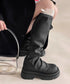 ロングブーツ 厚底ブーツバックジップ美脚 レディース おしゃれ トラックブーツ プラットフォーム 履きやすい 膝下丈 ニーハイブーツ ボリューム感シューズ 韓国風 84TONGT-012