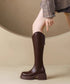 ロングブーツ 厚底ブーツレディース韓国風 膝下丈ブーツ バックジップジョッキーブーツ 履きやすい おしゃれ美脚脚長ブーツ カジュアル靴 チャンキーヒール 疲れない 84TONGT-013