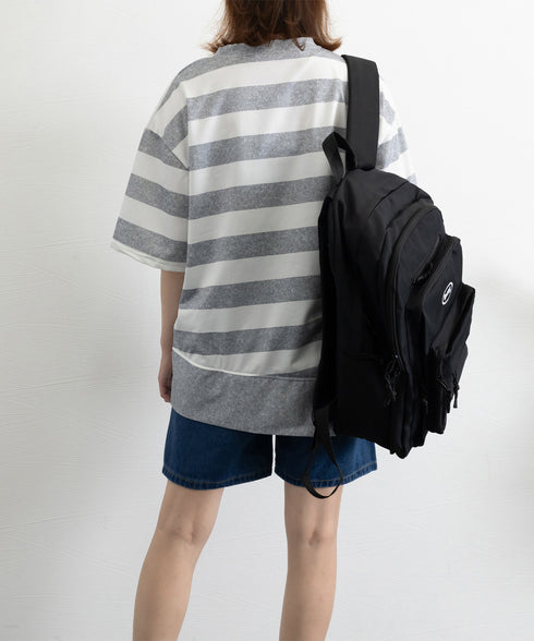 ビッグTシャツ ボーダー柄 ゆったり夏t レディース 大きいサイズ トップス 半袖プルオーバー ビッグシルエット ワイド 大人カットソー 体型カバーロングTシャツ 84WANJIA-006