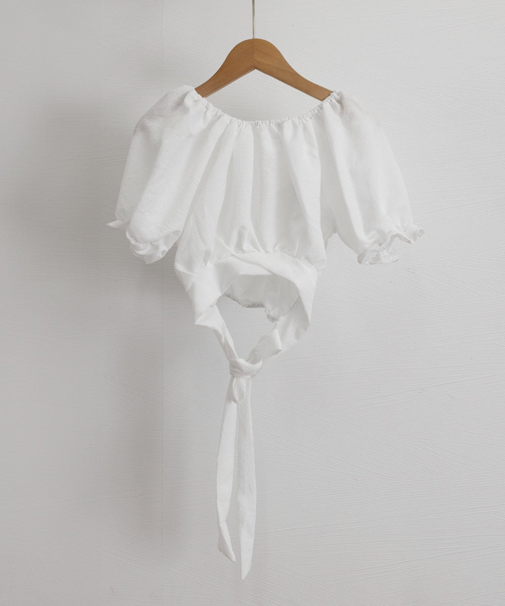 オフショルダーブラウス バックリボン夏服 詳細画像22