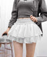 ミニティアードスカート フリルスカート夏 レディース ハイウエストショート丈スカート インナーパンツ付き 美脚脚長ウエストシャーリング ミニスカート着やせ韓国風 84WANJIA-018