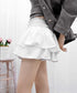 ミニティアードスカート フリルスカート夏 レディース ハイウエストショート丈スカート インナーパンツ付き 美脚脚長ウエストシャーリング ミニスカート着やせ韓国風 84WANJIA-018