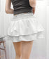 ミニティアードスカート フリルスカート夏 レディース ハイウエストショート丈スカート インナーパンツ付き 美脚脚長ウエストシャーリング ミニスカート着やせ韓国風 84WANJIA-018