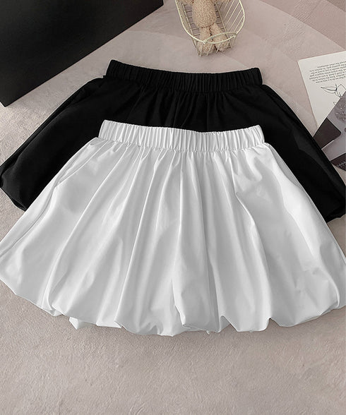 バルーンキュロット レディースショーパン ハイウエスト ランタンパンツ 薄手 カボチャパンツ お洒落 ボトムス 涼しい かわいい 無地短パン 着やせ ウエストゴム 84WANJIA-019