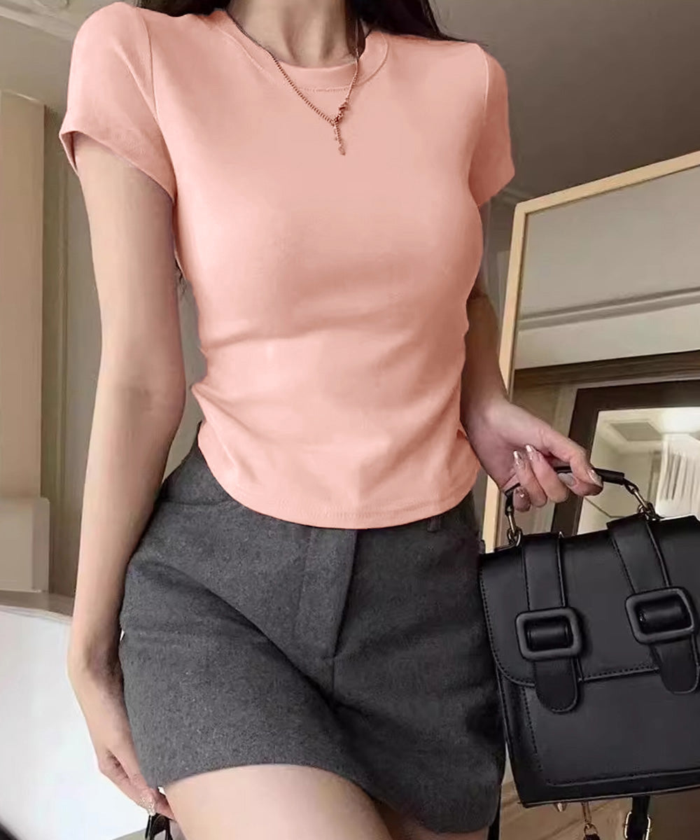 サイドギャザーtシャツ 半袖トップス夏服 詳細画像17