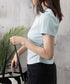 サイドギャザーtシャツ 半袖トップス夏服 ラウンドネックちびTシャツ レディース 無地タイトtシャツ 韓国風シンプル 着やせ細見えTシャツ サイドタックカットソー 84WANJIA-021