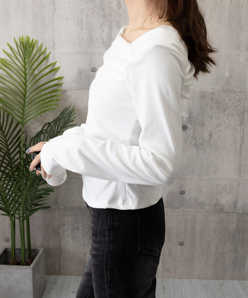 ワンオフショルダーTシャツ肩出しトップス レディース 大人カジュアル タイトTシャツ 韓国風 片方オフショルダーカットソー サイドギャザー セクシーtシャツ 無地 84WANJIA-023