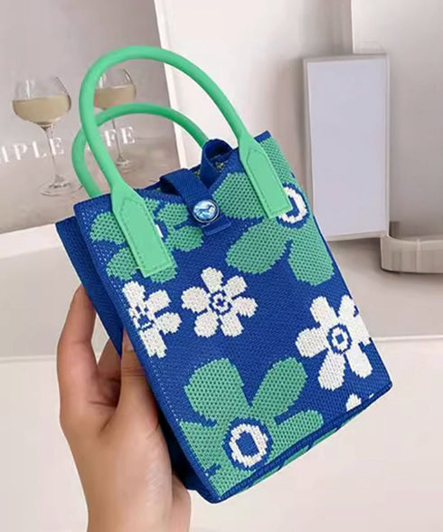 ミニショルダーバッグ 可愛いスマホポーチ アートデザインミニニットトート 全機種対応携帯ポシェット アニマル柄斜め掛けバッグ コンパクト手提げバッグ カラフル軽量 84WYZZ-001