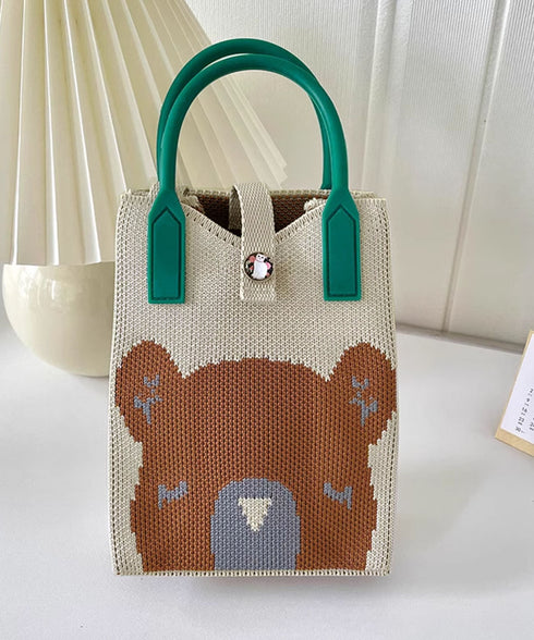 ミニショルダーバッグ 可愛いスマホポーチ アートデザインミニニットトート 全機種対応携帯ポシェット アニマル柄斜め掛けバッグ コンパクト手提げバッグ カラフル軽量 84WYZZ-001