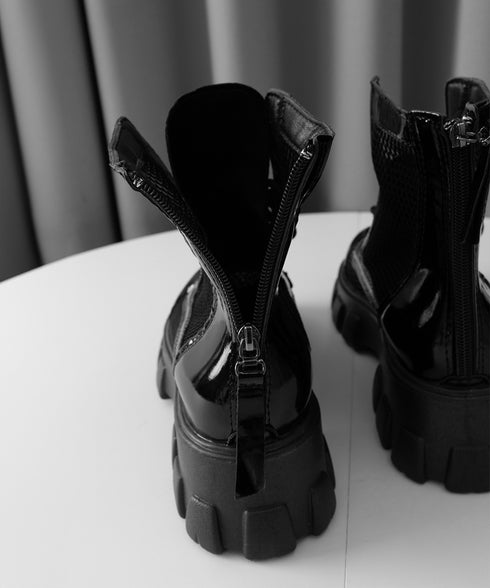 厚底 メッシュブーツサンダル レディース 美脚 ショートブーツ 歩きやすい シアーブーツ 蒸れない サマーブーツ 痛くない レースアップシューズ バックファスナー 84XIXIAN-001