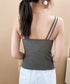 カップ付きキャミソール ダブルストラップ ブラトップ レディース クロスストラップキャミソール 大人可愛い Wスパゲッティショルダー インナートップス 韓国風肌着 84XKM-001