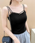 カップ付きキャミソール ダブルストラップ ブラトップ レディース クロスストラップキャミソール 大人可愛い Wスパゲッティショルダー インナートップス 韓国風肌着 84XKM-001