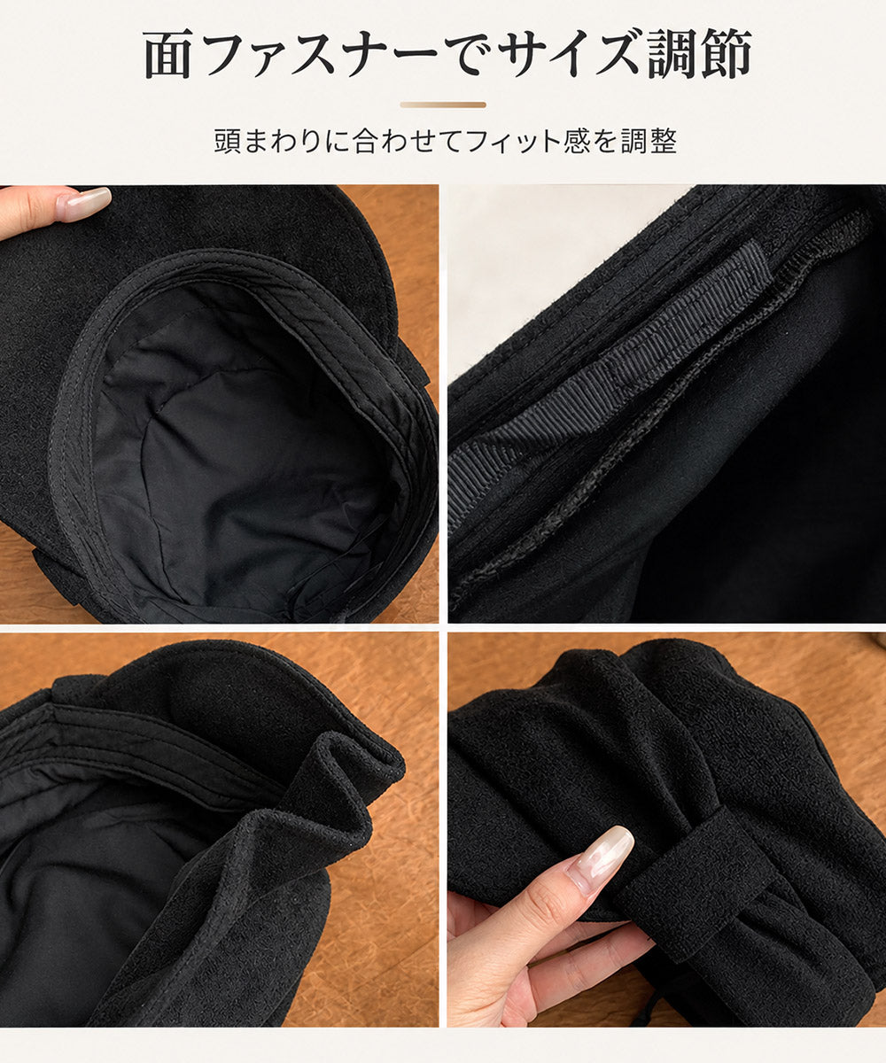 ギャザーリボンキャスケットレディース帽子