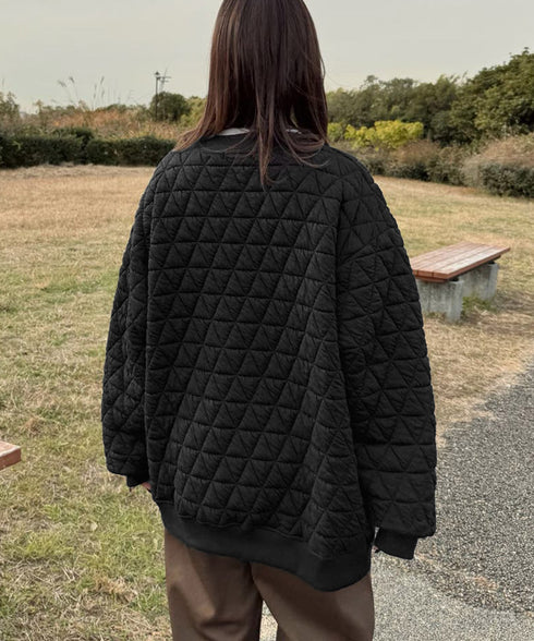 キルティングジャケット レディース 韓国 中綿ブルゾン ベースボールジャケット 羽織もの 防寒ジャンパー ライトアウター ポケット付き ノーカラージャケット着やせ 84YGL-004