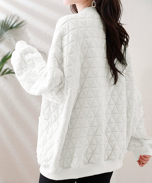 キルティングジャケット レディース 韓国 中綿ブルゾン ベースボールジャケット 羽織もの 防寒ジャンパー ライトアウター ポケット付き ノーカラージャケット着やせ 84YGL-004