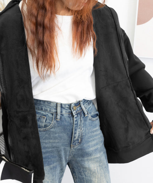 裏微起毛パーカージップアップ レディース フード付き ロングパーカー ビッグシルエットアウター カジュアルゆったり 韓国風 長袖フーディー 暖かい オーバーサイズ 84YGL-006