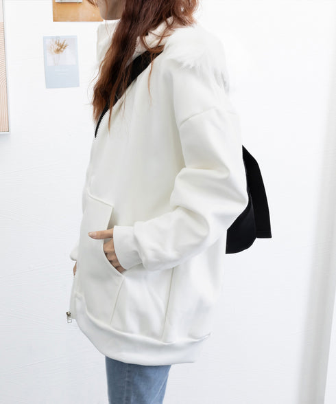 裏微起毛パーカージップアップ レディース フード付き ロングパーカー ビッグシルエットアウター カジュアルゆったり 韓国風 長袖フーディー 暖かい オーバーサイズ 84YGL-006