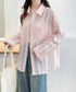 韓国風シアーシャツレース柄ブラウス春夏服 レディースドロップショルダー きれいめカーディガン長袖 透け感トップスおしゃれ 冷房対策羽織りもの 日焼け防止体型カバー 84YGL-012