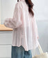 韓国風シアーシャツレース柄ブラウス春夏服 レディースドロップショルダー きれいめカーディガン長袖 透け感トップスおしゃれ 冷房対策羽織りもの 日焼け防止体型カバー 84YGL-012