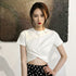 セクシーチビt ショート丈tシャツ 韓国 へそ出しtシャツ 半袖レディース おしゃれ オルチャン ストリート へそ見せ夏服 肌見せトップス 着やせ短い丈カットソー 84YKD-001