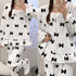 フリースパジャマ 上下セットアップ 韓国 ふわふわパジャマ レディース 秋冬 暖かいルームウェア ラウンジウェア 女性 寝巻き 大人可愛い部屋着 長袖ナイトウェア 84YND-001