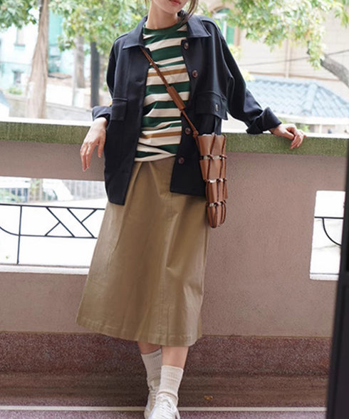 ボーダーtシャツ半袖 レディース 韓国風 涼しいボーダートップス おしゃれ夏服 着やせ ラウンドネックTシャツ 配色プルオーバー 薄手カットソーカジュアルきれいめ 84YOUQI-001