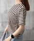 ボーダーtシャツ半袖 レディース 韓国風 涼しいボーダートップス おしゃれ夏服 着やせ ラウンドネックTシャツ 配色プルオーバー 薄手カットソーカジュアルきれいめ 84YOUQI-001