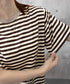 ボーダーtシャツ半袖 レディース 韓国風 涼しいボーダートップス おしゃれ夏服 着やせ ラウンドネックTシャツ 配色プルオーバー 薄手カットソーカジュアルきれいめ 84YOUQI-001