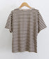 ボーダーtシャツ半袖 レディース 韓国風 涼しいボーダートップス おしゃれ夏服 着やせ ラウンドネックTシャツ 配色プルオーバー 薄手カットソーカジュアルきれいめ 84YOUQI-001