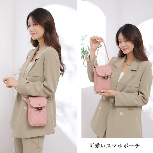 スマホショルダー キルティングバッグ縦型 レディース 可愛い 小さめ ショルダーバッグ 斜めがけ ミニバッグ 韓国ファッション スマホポーチ おしゃれ肩掛けカバン 84ZHAOK-003
