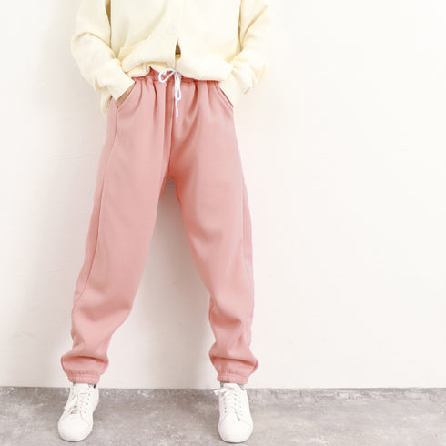 あったか裏起毛スウェットパンツレディース 裏フリース ジョガーパンツ ウエストゴム 裏ボア ルームウェア 無地 部屋着 シンプル もこもこ ジャージ パンツ秋冬服 84ZHENF-001