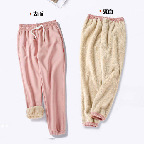 あったか裏起毛スウェットパンツレディース 裏フリース ジョガーパンツ ウエストゴム 裏ボア ルームウェア 無地 部屋着 シンプル もこもこ ジャージ パンツ秋冬服 84ZHENF-001