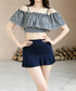 水着レディース ビキニスカート3点セット ショートパンツ ギンガムチェックトップス ハイウエストスカート 水着セット 露出控えめ スイムウェア体型カバー おしゃれ 84ZHONG-001