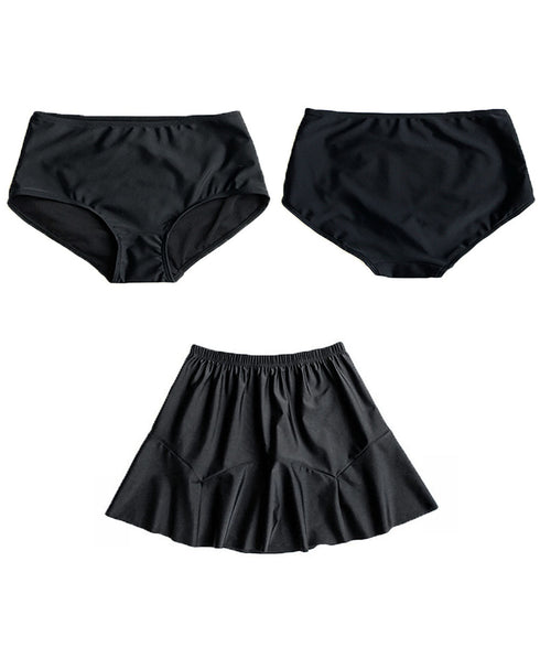 水着レディース ビキニスカート3点セット ショートパンツ ギンガムチェックトップス ハイウエストスカート 水着セット 露出控えめ スイムウェア体型カバー おしゃれ 84ZHONG-001