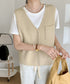 Vネックニットベスト ニットジレ 重ね着 レディース ニットトップス 前開き レイヤードベスト オフィスカジュアル お洒落 ノースリーブ 着やせ 20代30代 85YN-900603