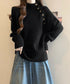 ニットトップス 体型カバー 長袖秋冬服 ニットセーター レディース ハイネック ニットウエア 着回しニット きれいめ 着やせ 大人カジュアル 85YN-900607