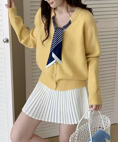 ボウタイニットトップス きれいめ 秋冬服 ニットウェア 前開き ボタン ニットセーター 羽織り ゆったり 無地 大人 ニットカーディガン おしゃれ 着回し 85YN-900609