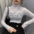 総レース カットソー レディース 花柄 総レース カットソー レディース 花柄 シースルー ハイネック トップス エレガント セクシー インナー 重ね着 85YN-900082